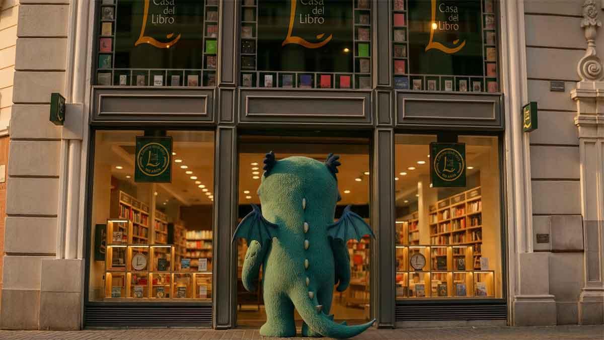 Imagen de la campaña, con Truman entrando a Casa del Libro.