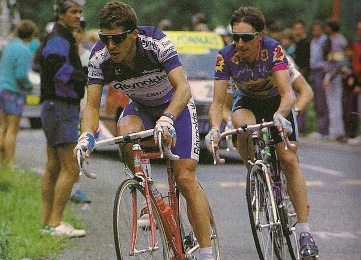 Perico Delgado con Robert Millar