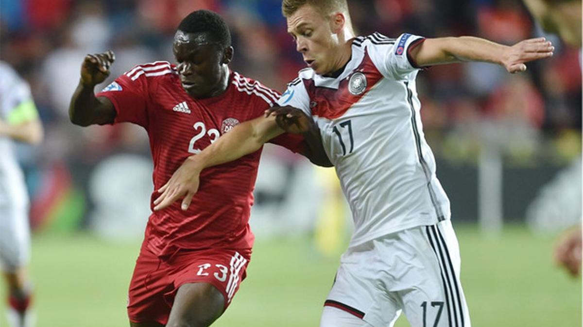 Pione Sisto, en un partido del Europeo Sub 21