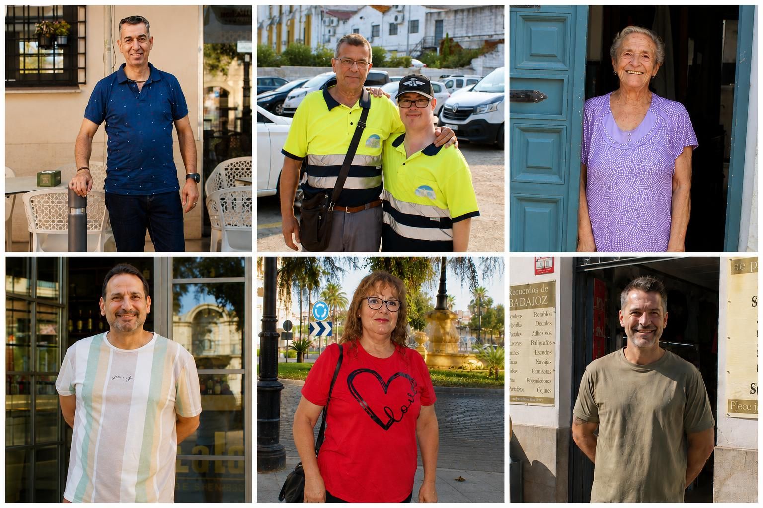 Vecinos y responsables de negocios del entorno de Puerta de Palmas, junto a la zona donde ya han comenzado las obras del nuevo aparcamiento.
