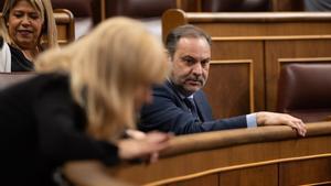 El exministro de Transportes y diputado del PSOE José Luis Ábalos, en el Congreso de los Diputados, a 22 de febrero de 2024, en Madrid (España)..