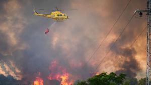 Imagen del incendio originado en Villanueva de los Castillejos, ya en el término de Gibraleón (Huelva)