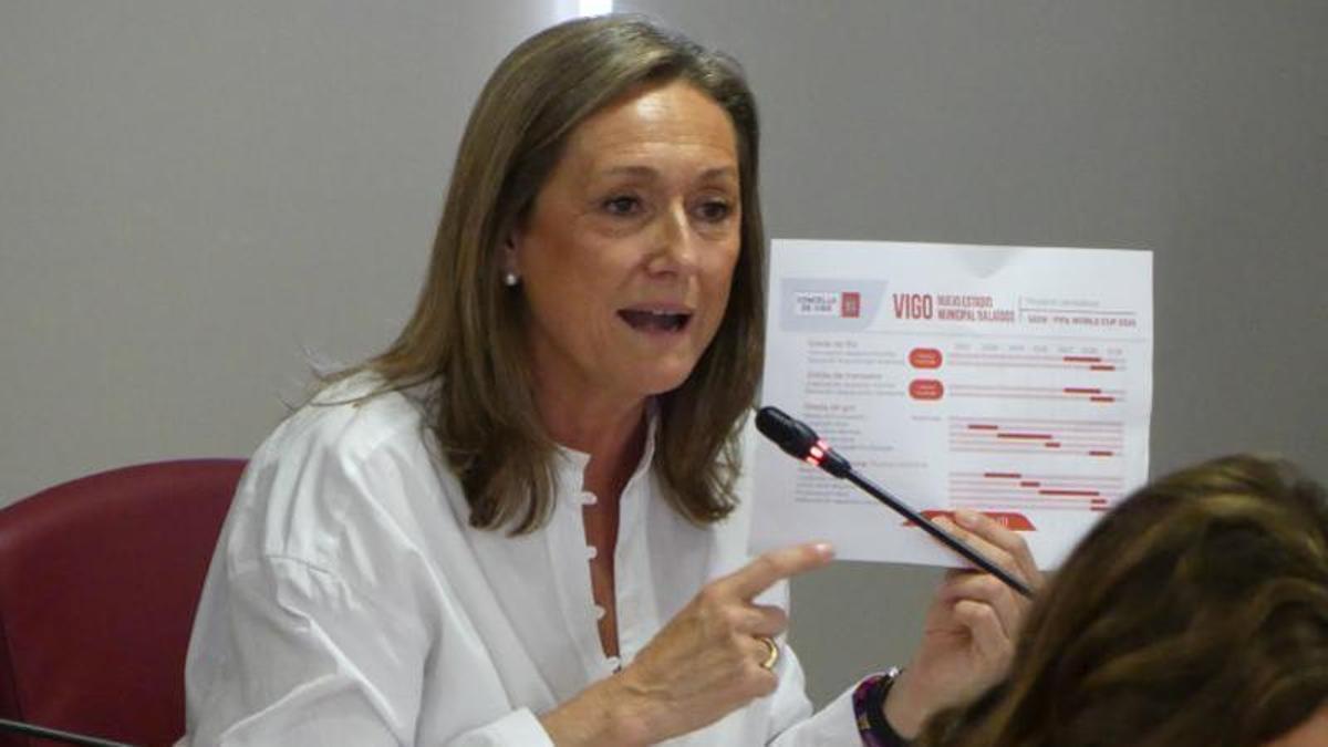 La portavoz del PP, Luisa Sánchez, en el pleno de hoy.