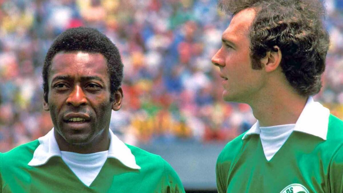 Beckenbauer y Pelé, juntos en el Cosmos