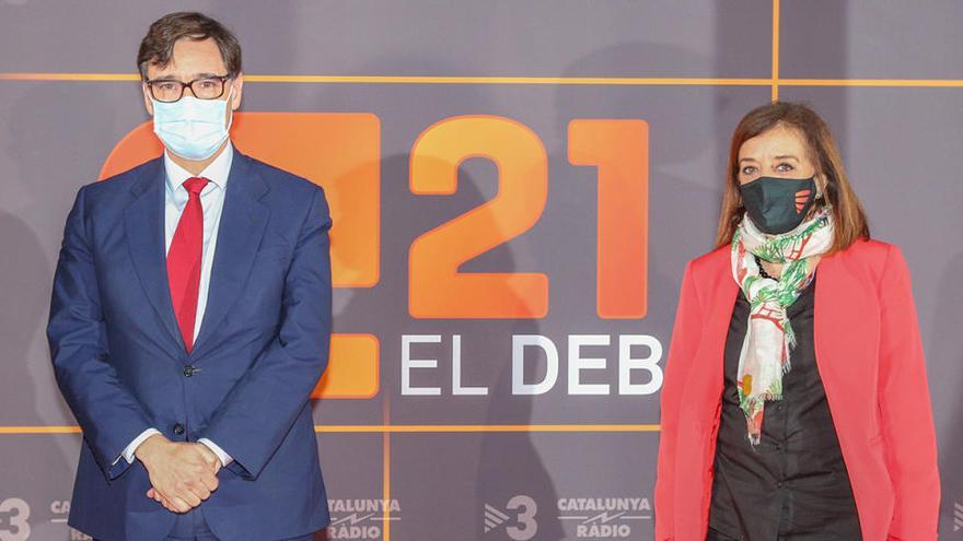 El candidat del PSC a la presidència de la Generalitat, Salvador Illa, a l&#039;arribada a l&#039;estudi de TV3 per celebrar el debat electoral del 14-F el 9 de febrer del 2021