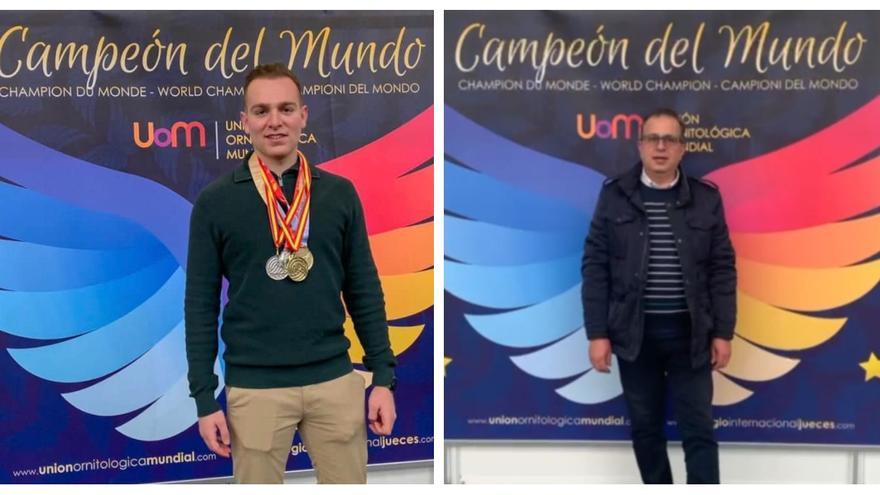 Blai Salvador (i) y Bernardo Pascual (d) han vencido en sus respectivas categorías en el campeonato del mundo de ornitología.