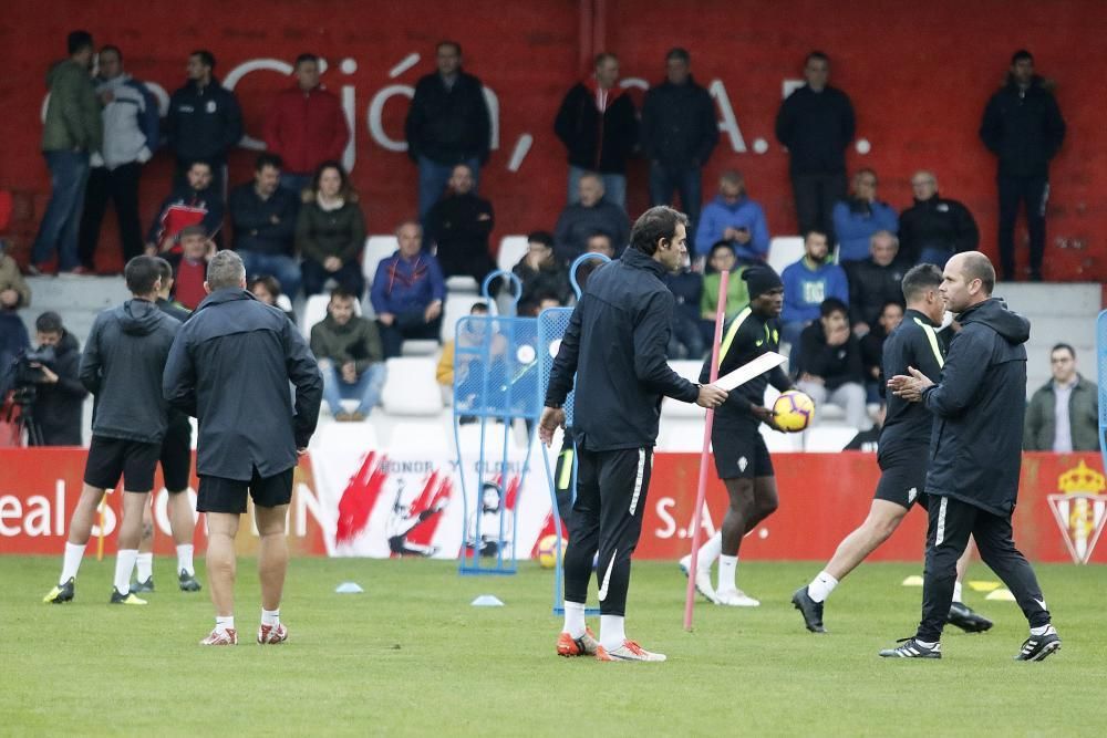 Primer entrenamiento de José Alberto como entrenador del Sporting