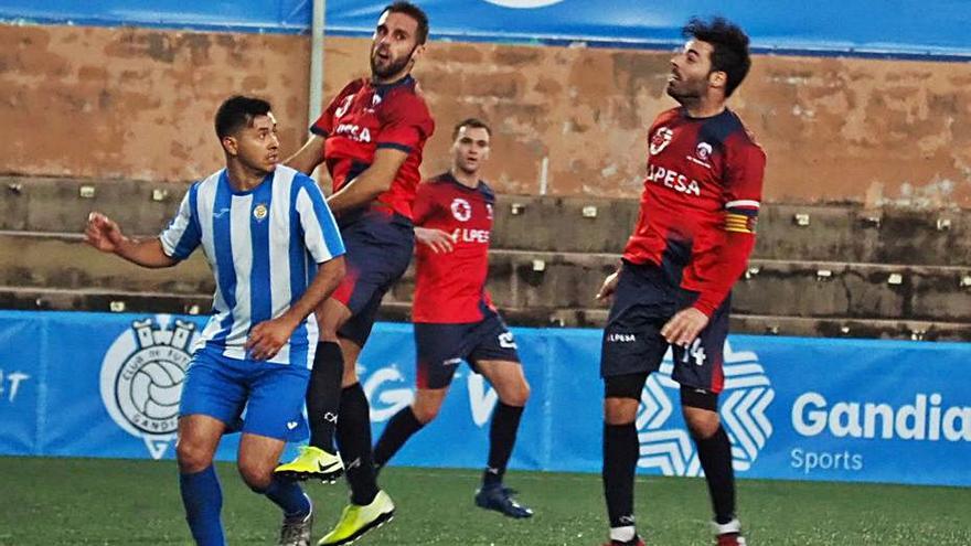 Jugadores del Gandia celebran el gol de Martí. | LEVANTE-EMV