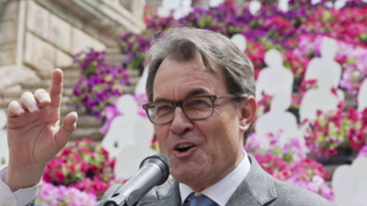 El presidente de la Generalitat, Artur Mas, durante la inauguración de la 59 edición de la muestra 'Girona, temps de flors'.