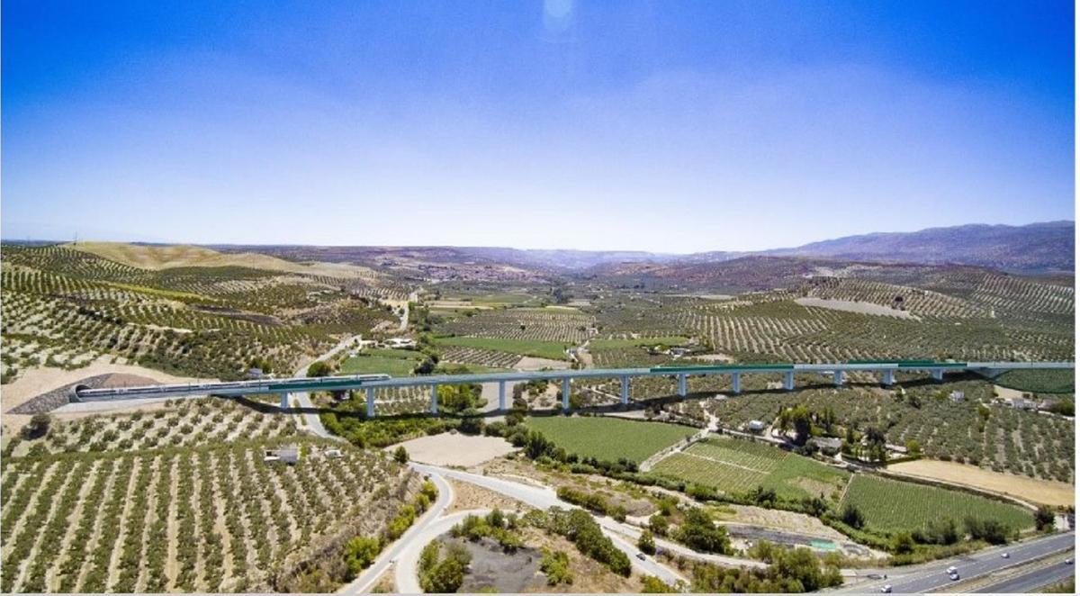 La duplicidad de la vía de la Línea de Alta Velocidad permitirá ampliar el número de composiciones y de viajeros entre Antequera y Granada.