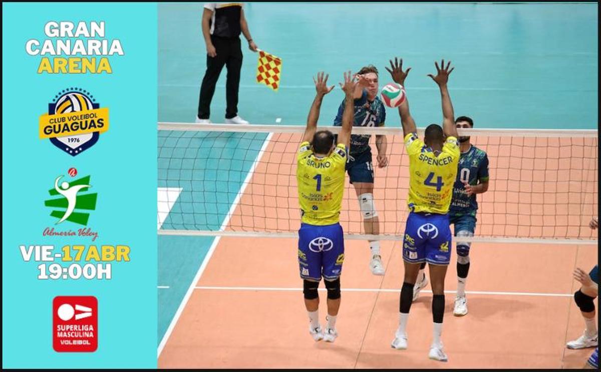 El CV Guaguas se enfrentará al Unicaja Costa de Almería el próximo viernes 17/04