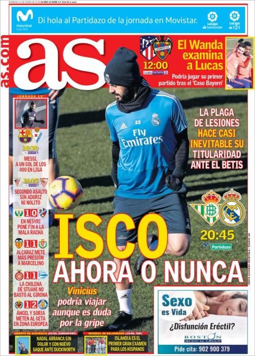 Portada AS domingo 13 enero 2019