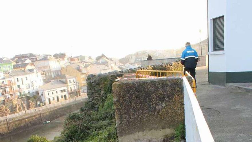 Estado del mirador tras el desprendimiento.