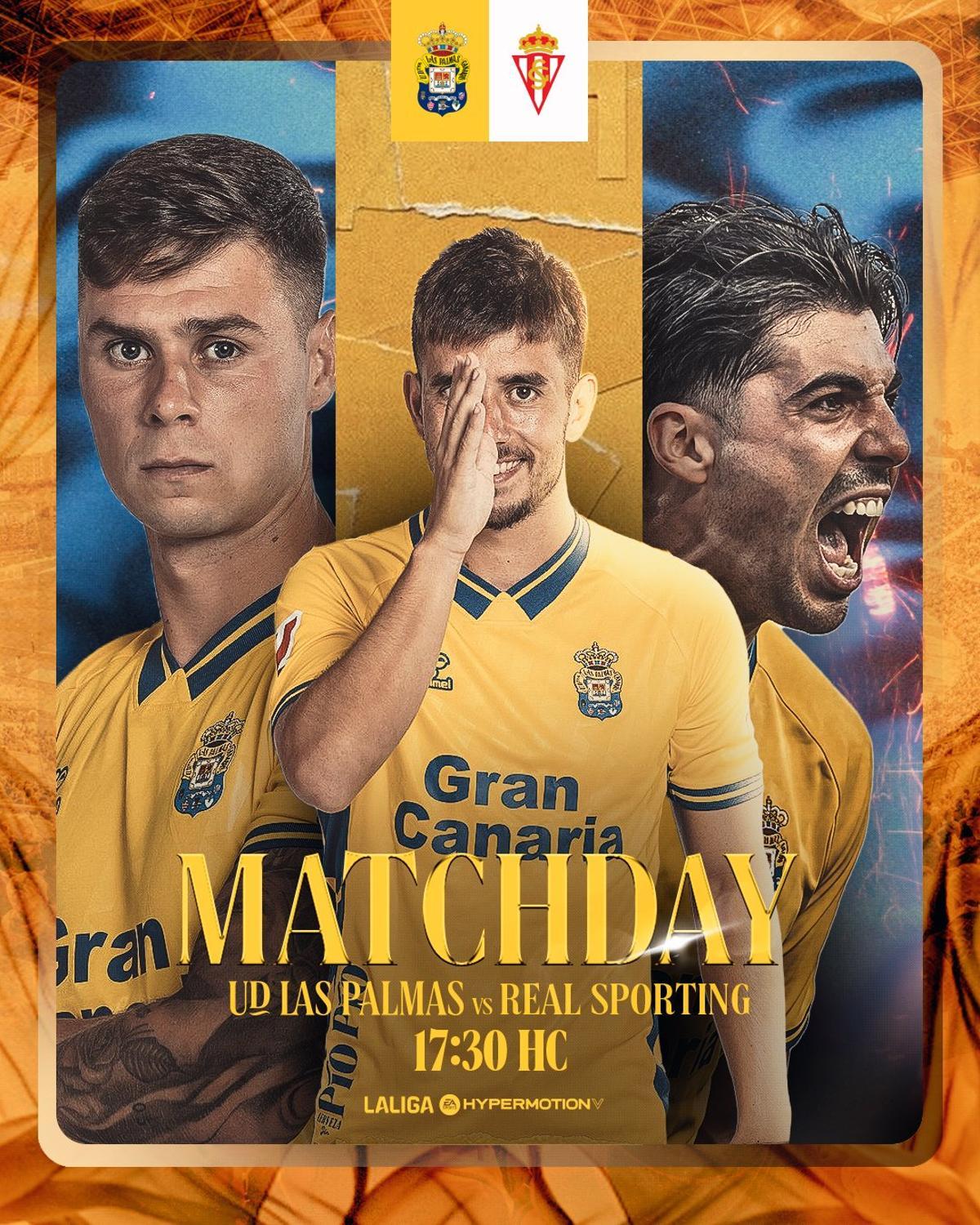 Cartel promocional de la 31ª jornada entre la UD y el Sporting.