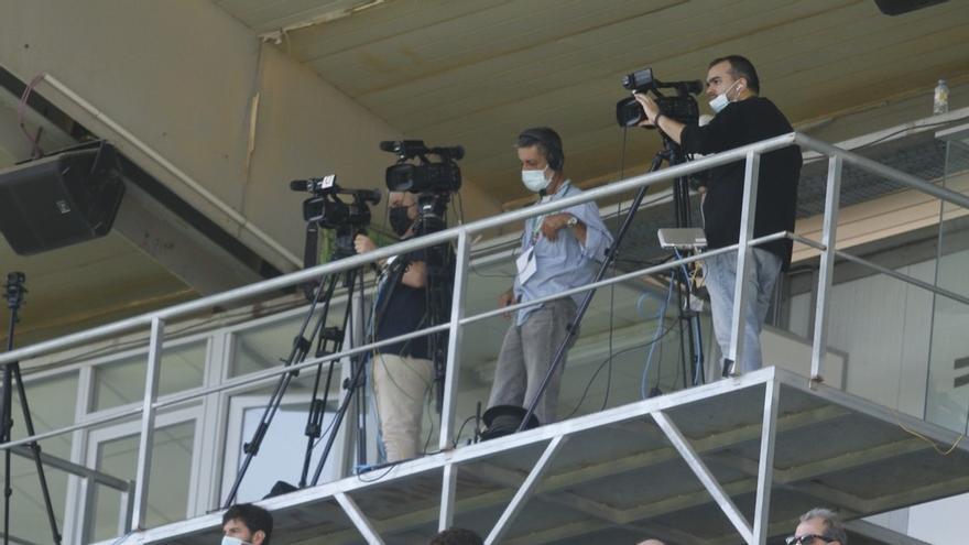 Cámaras en El Arcángel durante un partido.