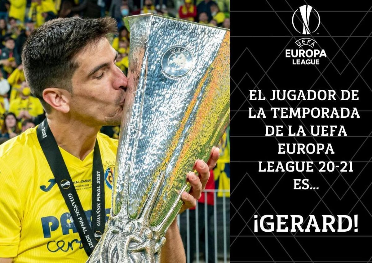 El jugador del Villarreal Gerard Moreno, elegido mejor jugador de la Europa League 2020/21.