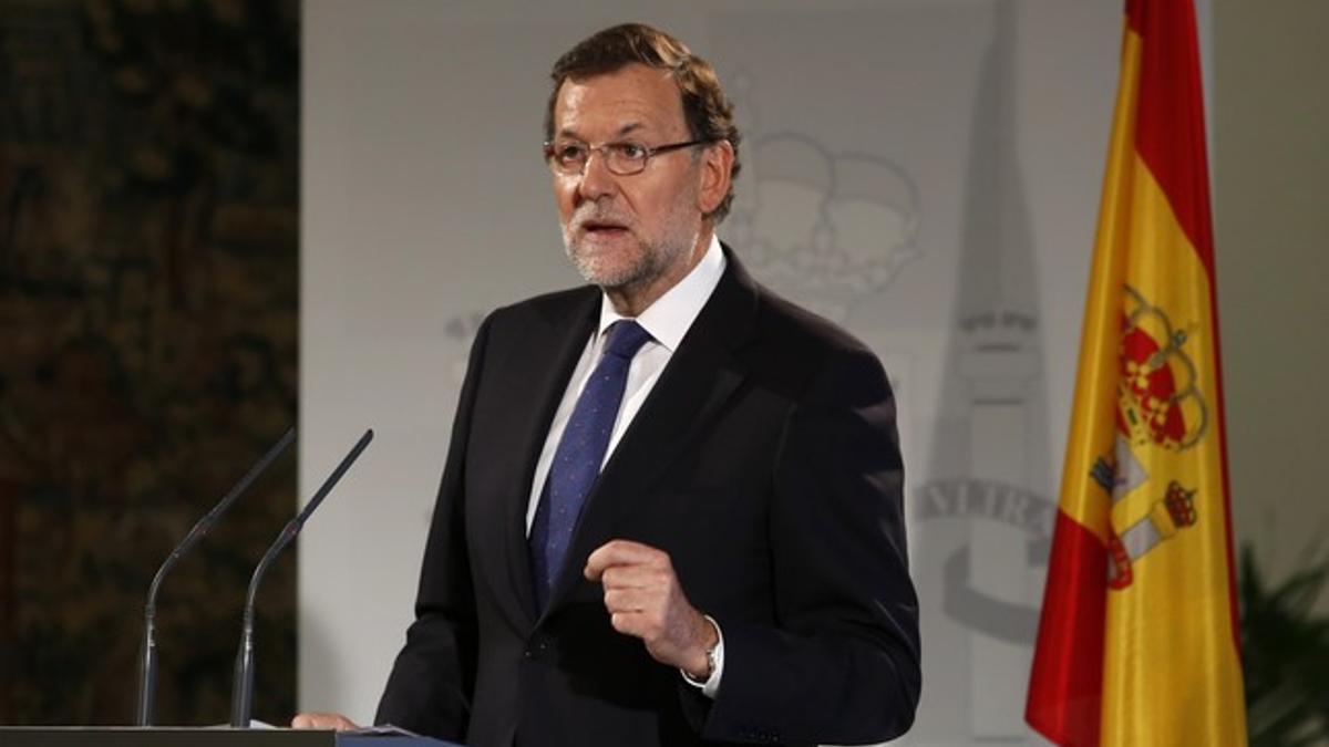 Mariano Rajoy, en una conferencia sobre la reforma de la Administración, el jueves en Madrid.