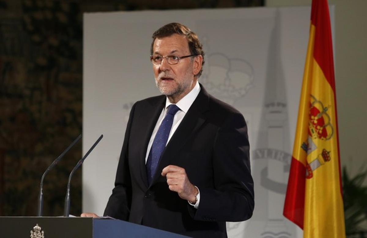 Mariano Rajoy, en una conferència sobre la reforma de l’Administració, dijous a Madrid.