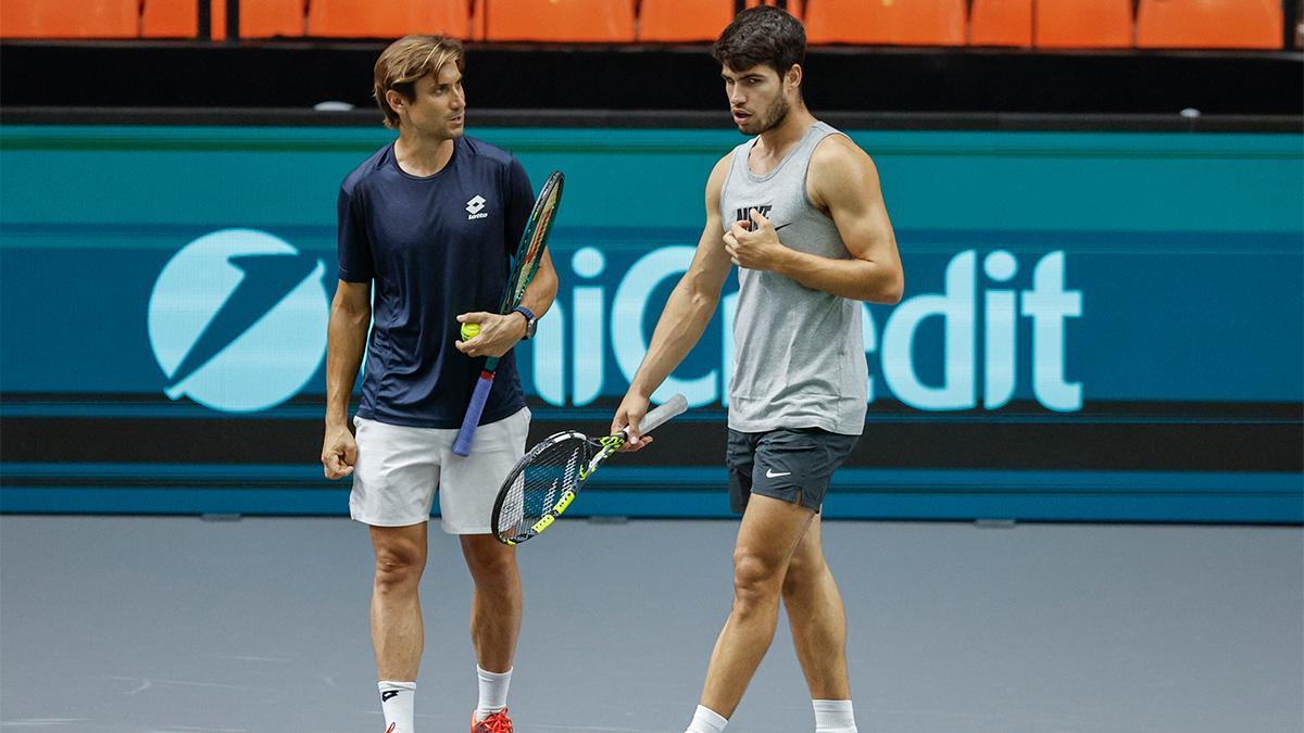 La selección española de tenis prepara la Copa Davis en Valencia