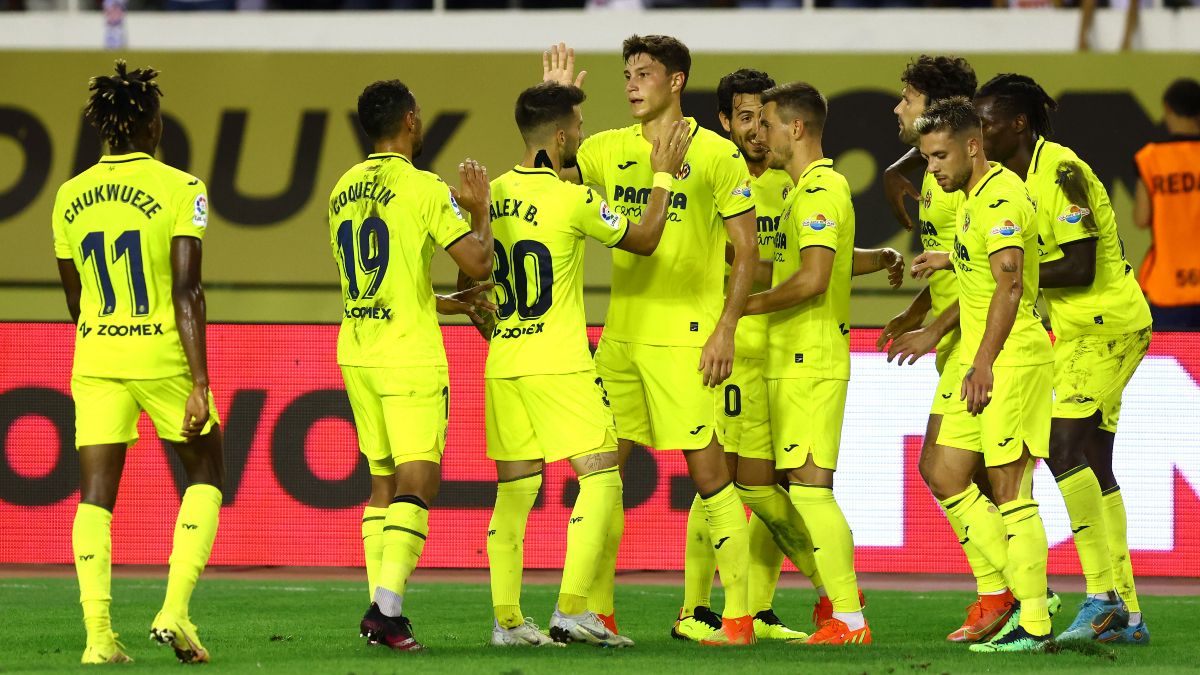 El Villarreal, celebrando el primer gol