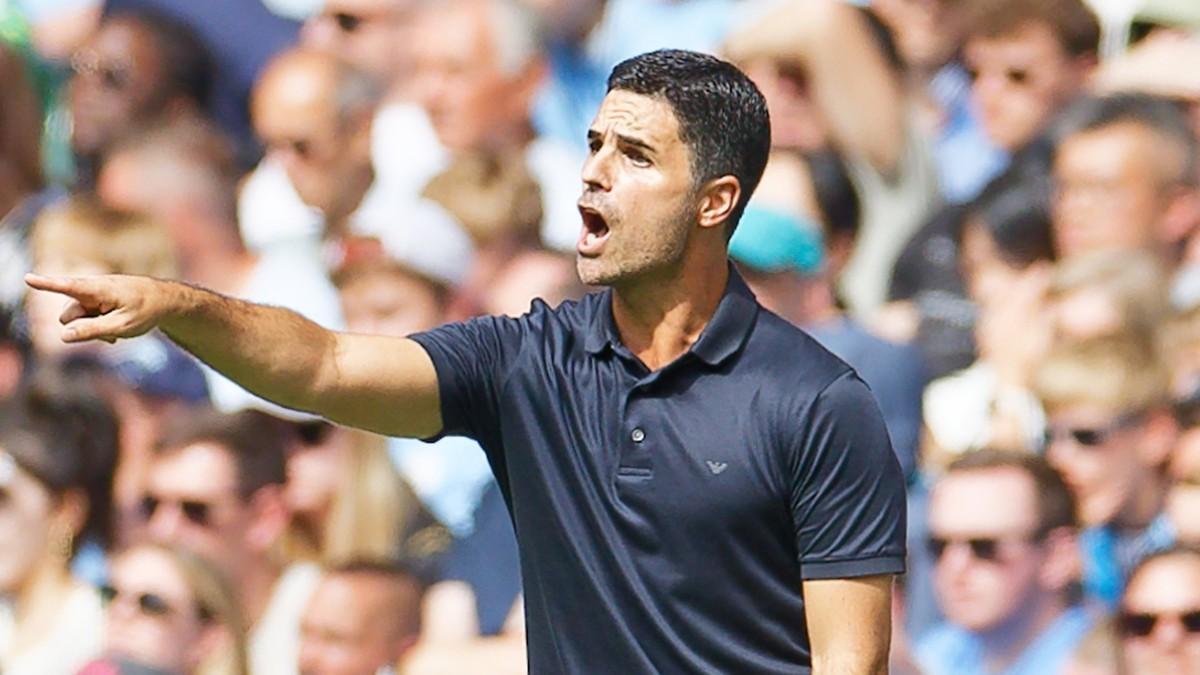 Mikel Arteta, durante la final de la Community Shield