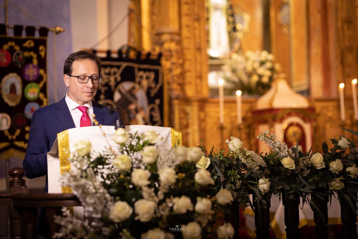 David Sánchez, durante el pregón de Semana Santa en Cehegín