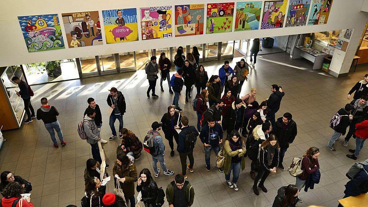 Recepción de los Erasmus en la facultad de Economía y Empresa, en febrero.