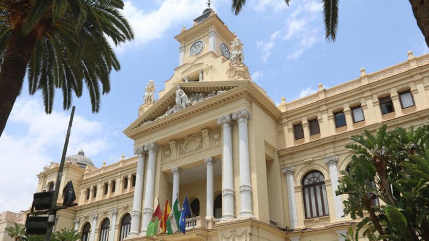 Fachada del Ayuntamiento de la capital malagueña.