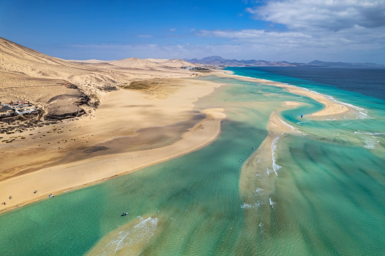 La Playa de Sotavento de Jandía cuando hay marea alta