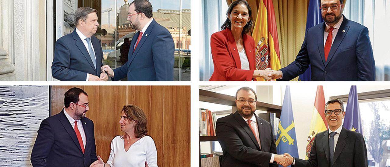 La maratón de visitas ministeriales del presidente Adrián Barbón en Madrid