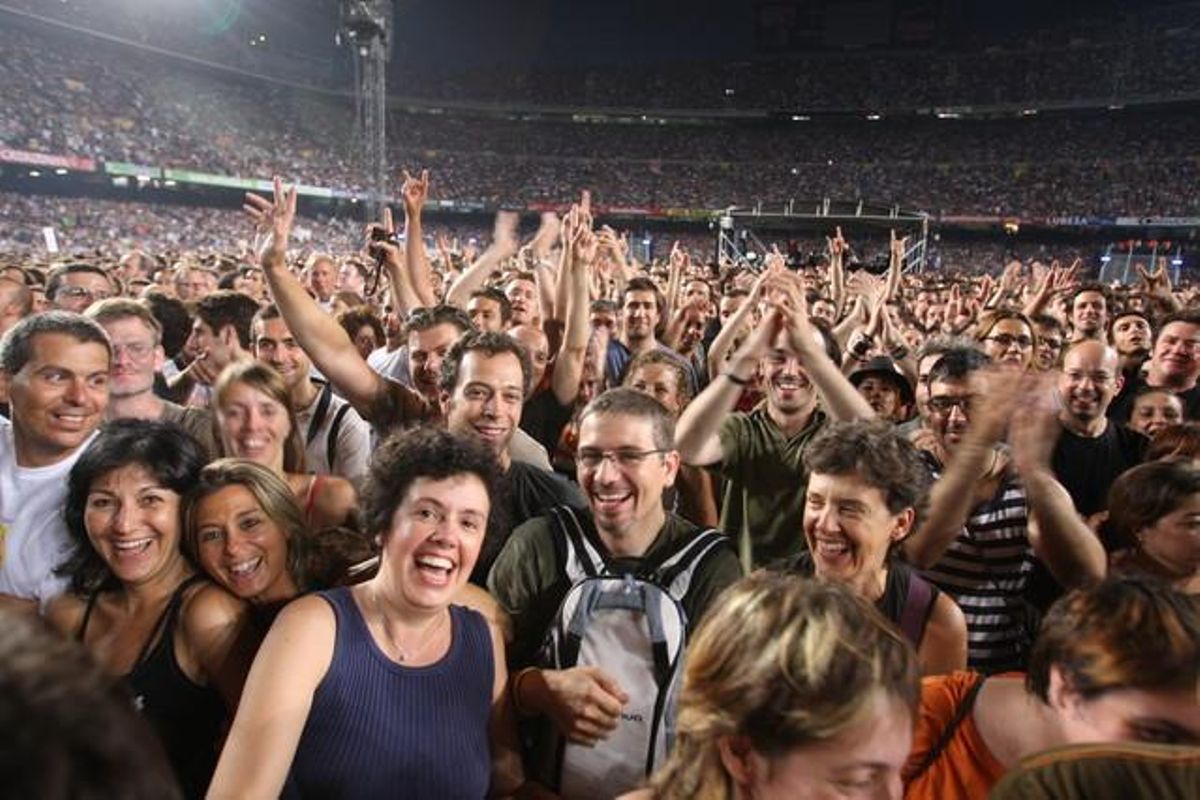 El públic del concert al Camp Nou el 19 de juliol del 2008. 150.000 persones van assistir als concerts que Springsteeen va oferir a Barcelona i que van suposar el punt final de la seva gira europea. 