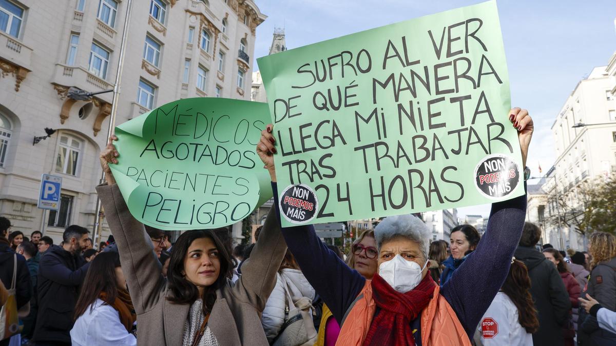 Una de las primeras movilizaciones esta semana contra el Estatuto Marco por parte de médicos.