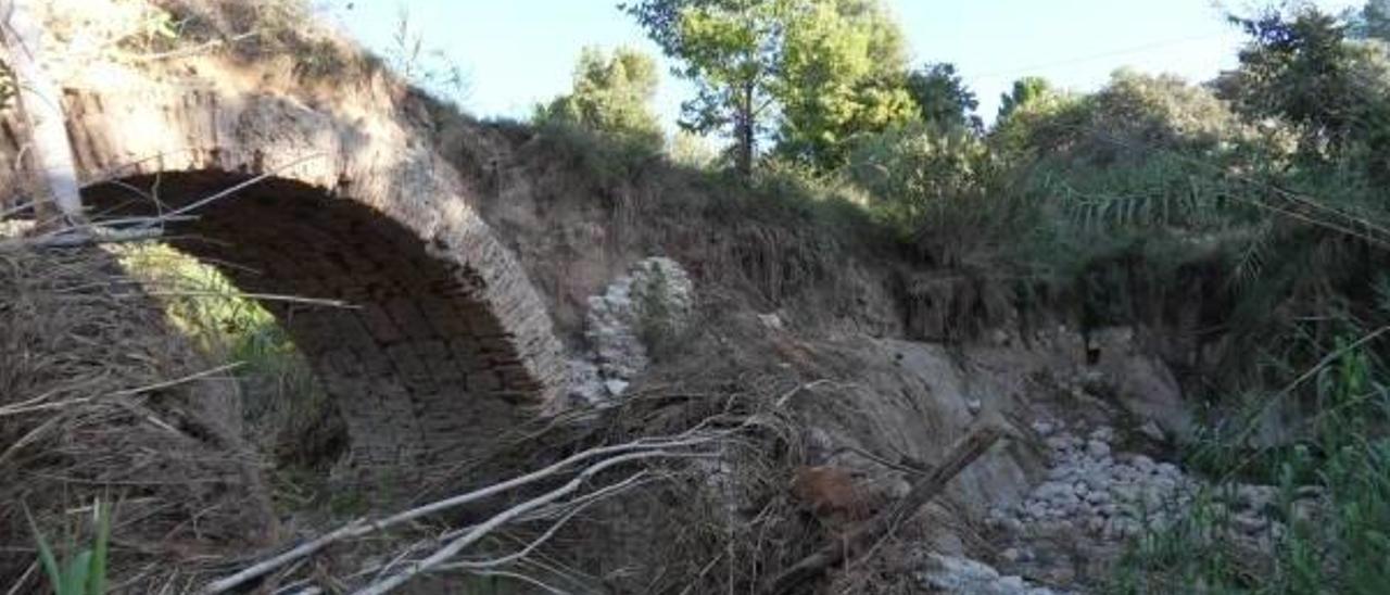 Efectos devastadores del temporal en una estructura histórica, en el término de Moixent.