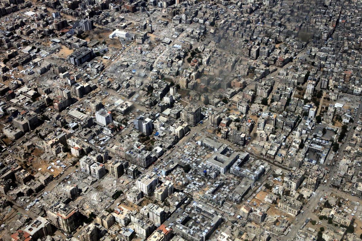 Imagen aérea de la Franja de Gaza