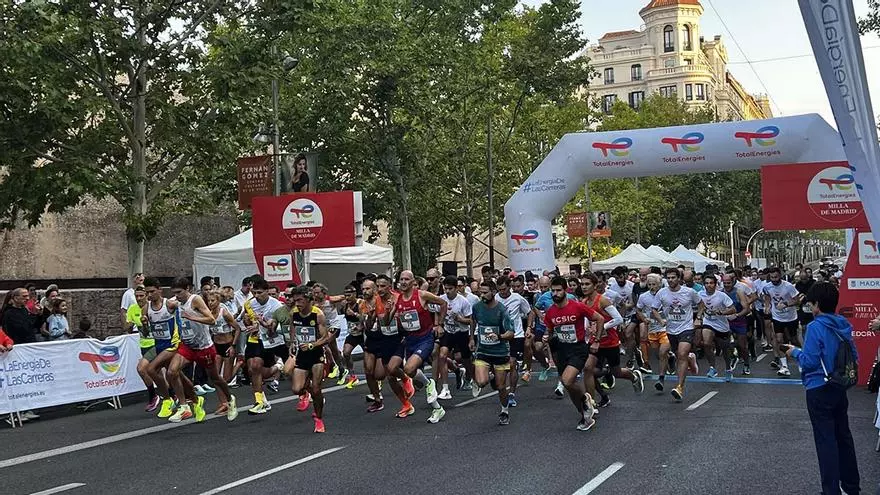 Águeda Marqués, con récord, y Mohamed Attaoui, reyes de la Milla en Madrid