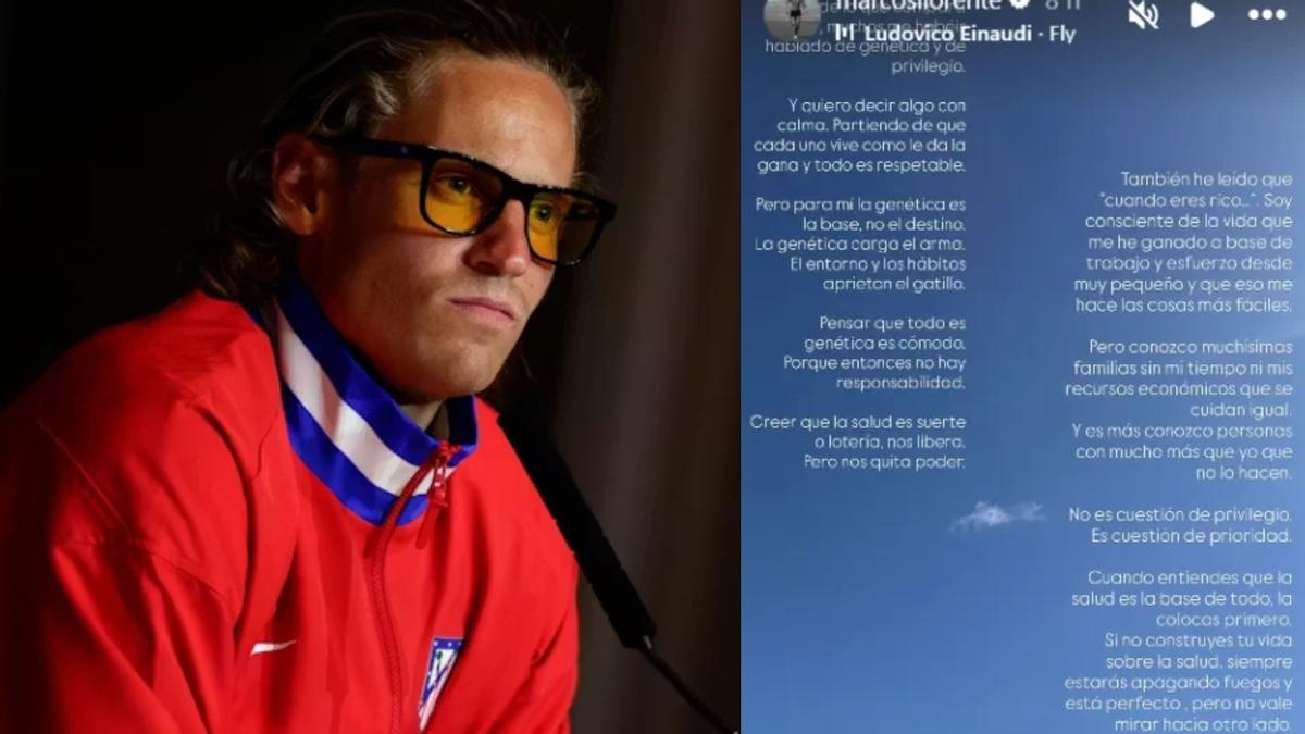 Marcos Llorente publica un texto reivindicando su estilo de vida