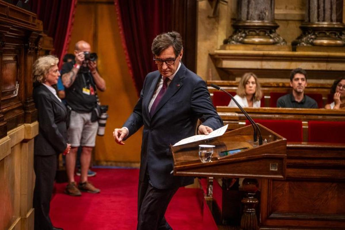 Salvador Illa, durante su discurso de investidura