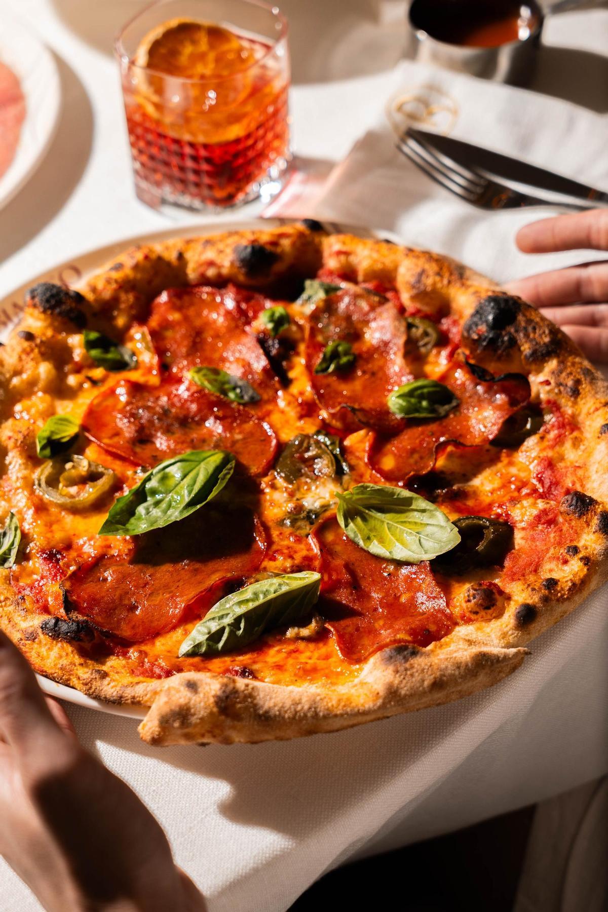 Una de las pizzas del restaurante.