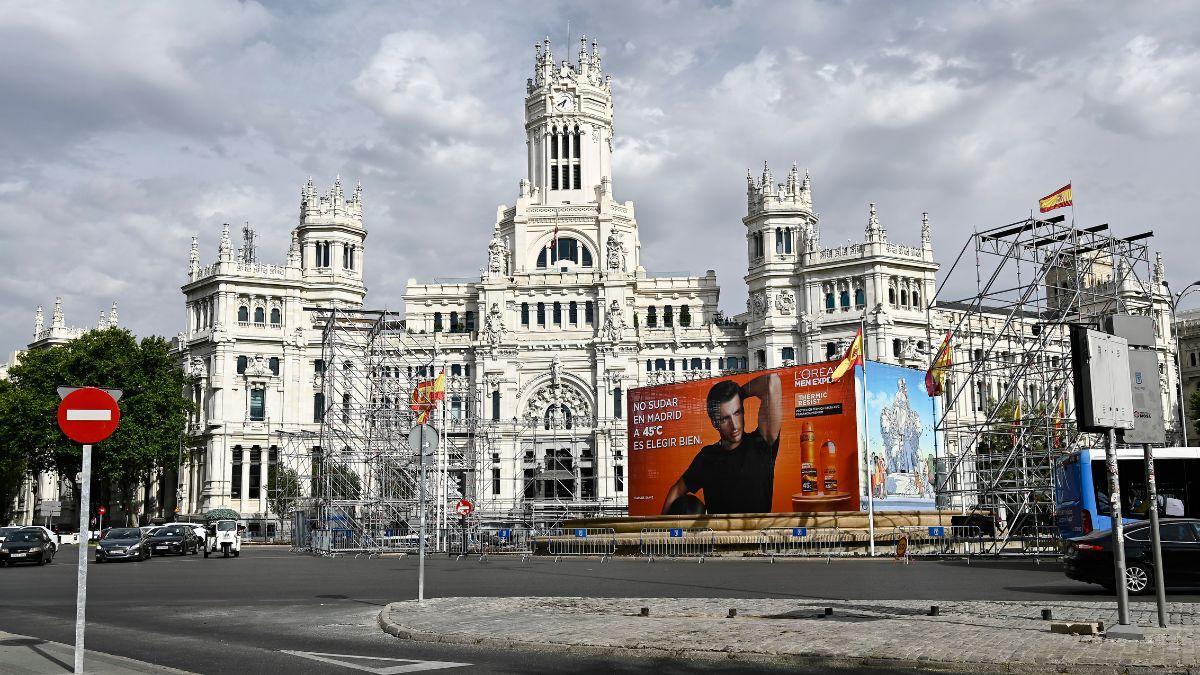 La Cibeles preparándose para la llegada de la selección
