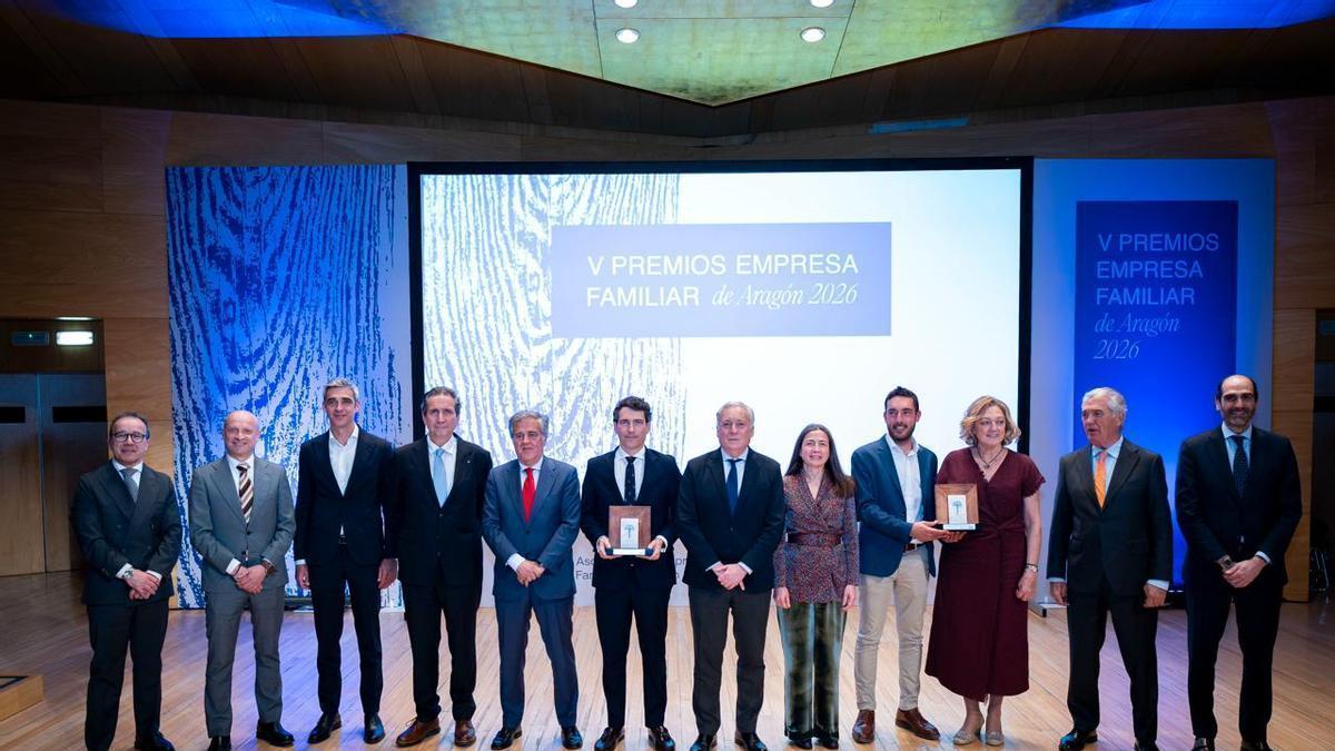 Entrega de los premios a la Empresa Familiar de Aragón, el pasado jueves.