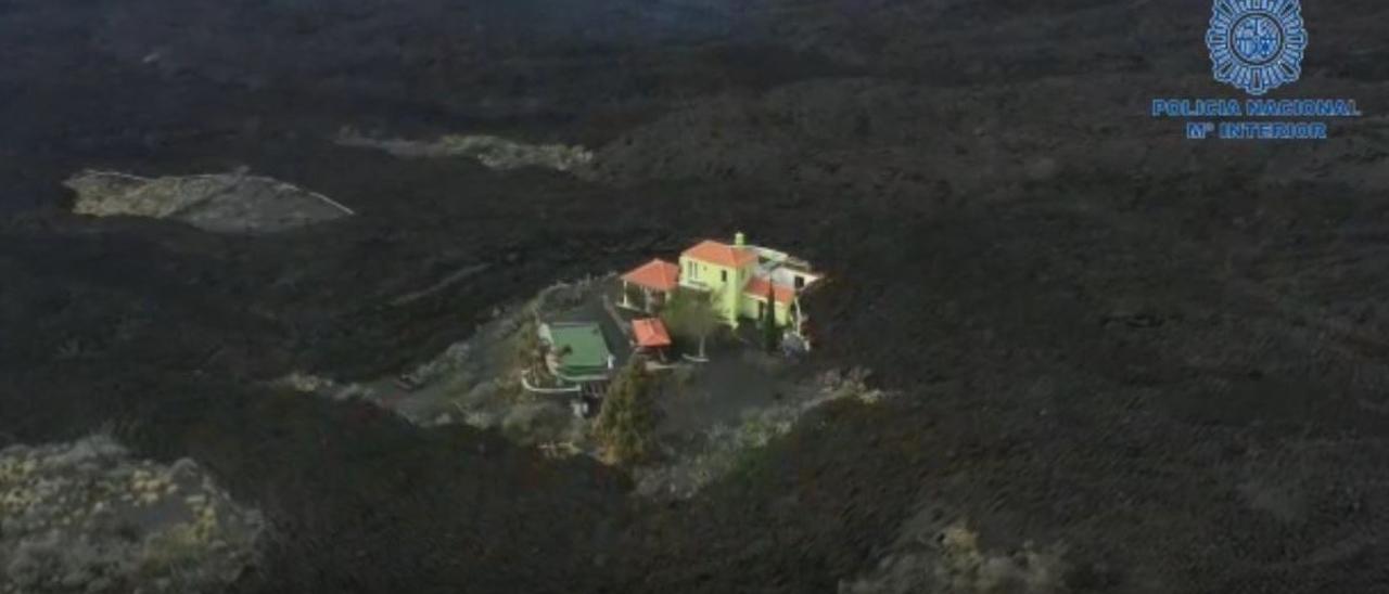 Zonas de viviendas más afectadas por la lava del volcán de La Palma en Las Norias y Las Manchas