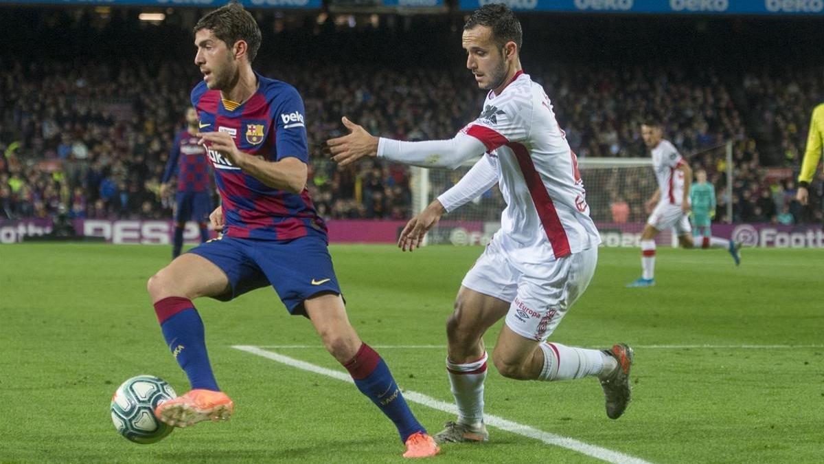 Sergi Roberto durante el partido de liga entre el Fc Barcelona y el Mallorca