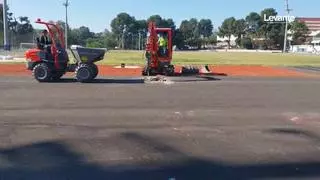 La empresa que ejecuta las obras de la pista de atletismo de Gandia trabajará también los fines de semana