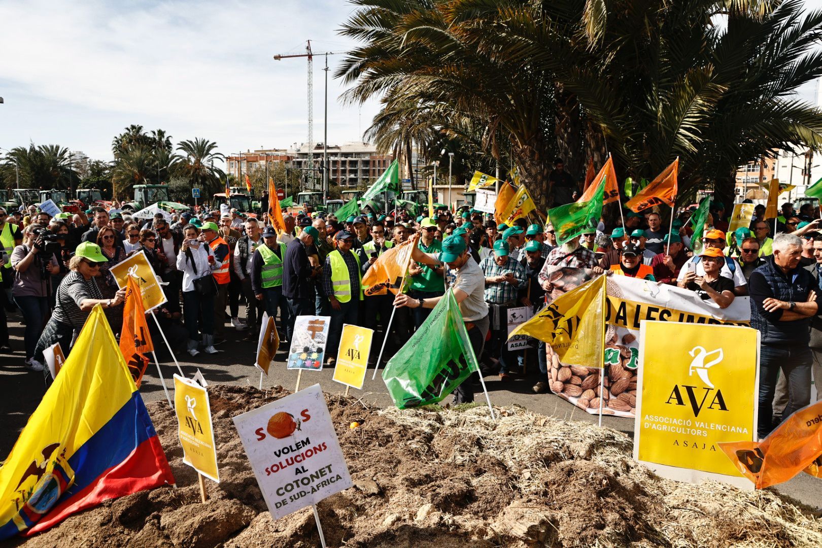 La tractorada de los agricultores valencianos, en imágenes