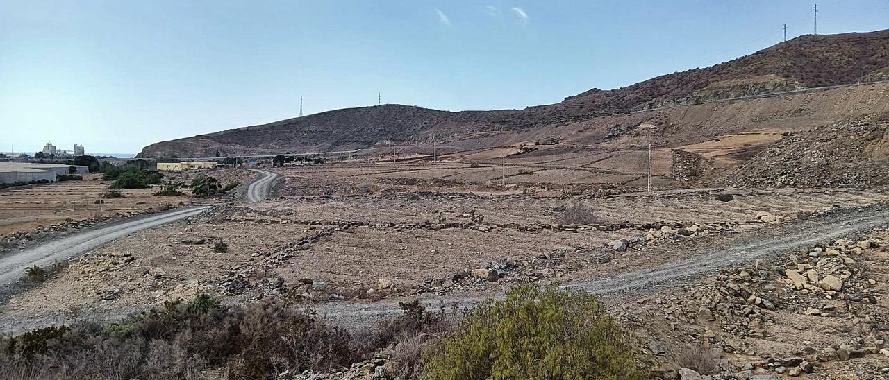 Terrenos de Vento, en el barranco de Arguineguín. A la derecha de la imagen se levantará el polígono industrial. | | LP/DLP