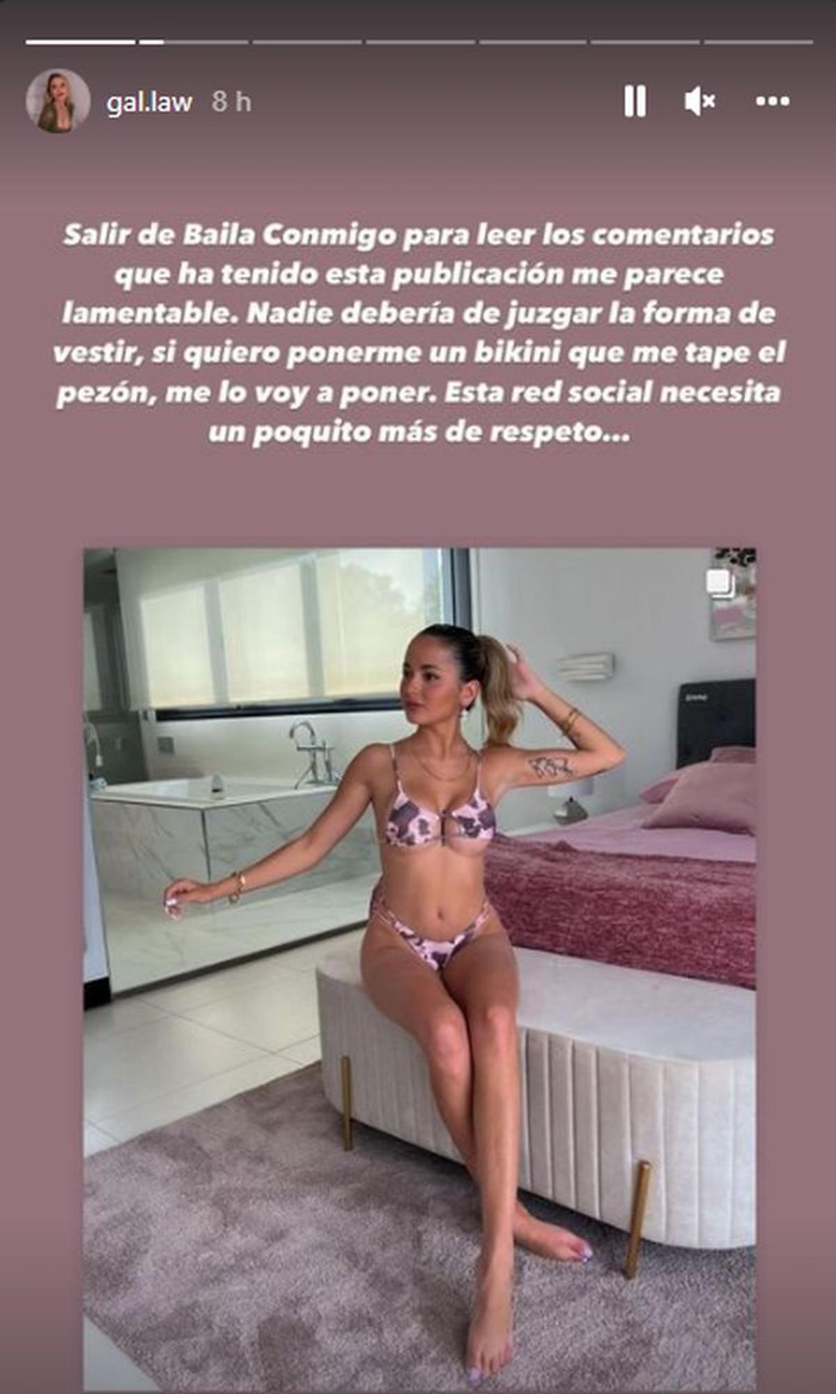 Este es la publicación compartida por Gala ante las críticas recibidas.
