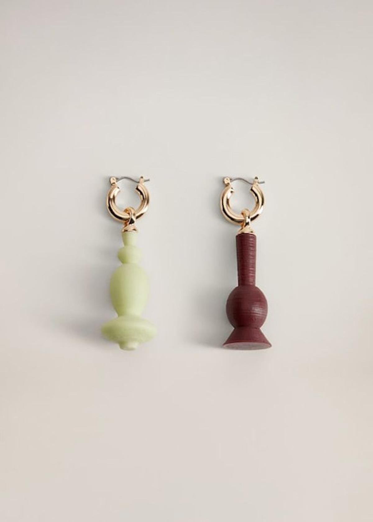 Pendientes largos geométricos combinados PLA de Mango