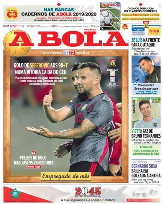 Portada de A Bola del 22 de septiembre de 2019