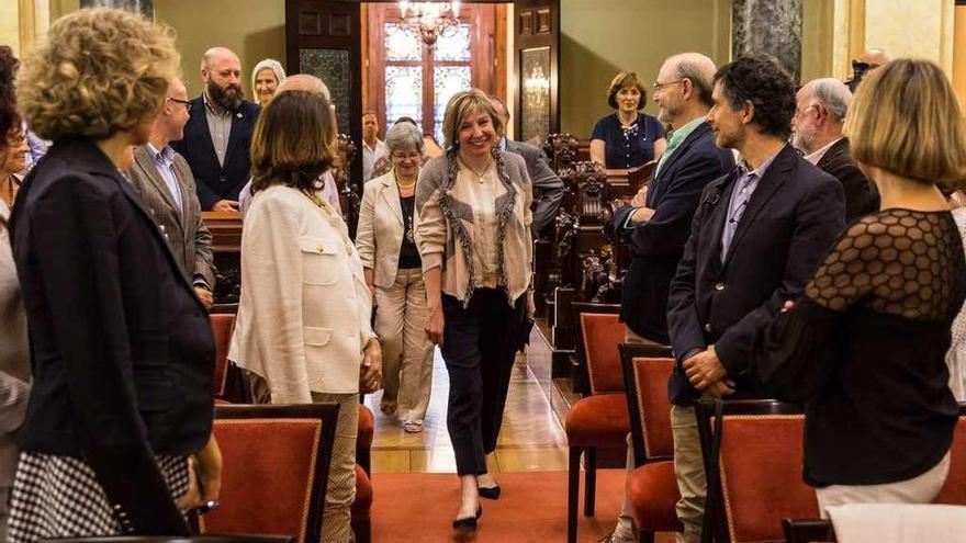 María de la O Suárez, en su presentación como miembro del Instituto José Cornide.