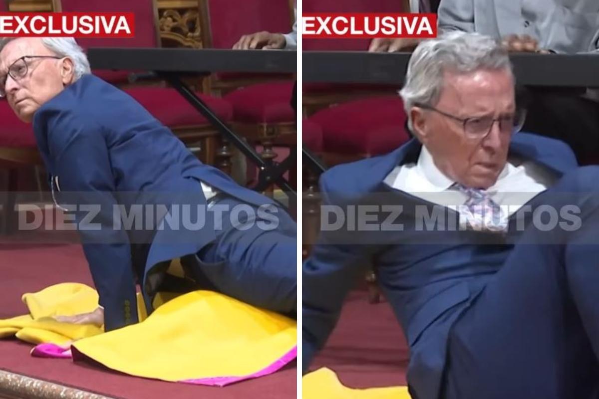 Ortega Cano revoluciona una iglesia en Madrid sontando capotazos y estirando en el suelo.